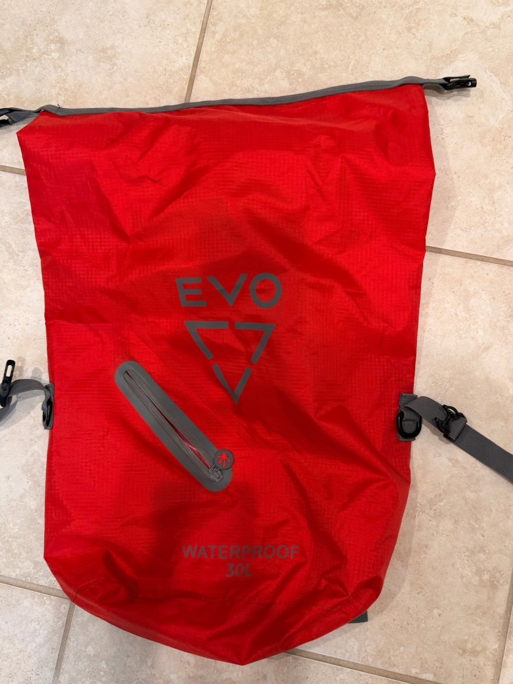 EVO Waterproof 30L Red Roll-Top Backpack